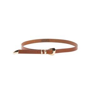 POST & CO Tan Made In Italy Leather Double Keeper Metal End Belt